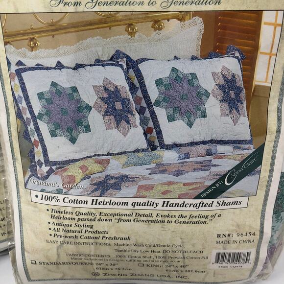 Heritage Collection Quilted Shams 2- 100% Cotton Standard  NEW - Picture 2 of 4